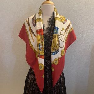 HERMÈS Large Les Tambours Silk Scarf 💯 Authentic